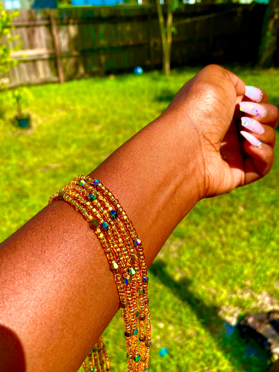 Gold Rainbow Waist bead